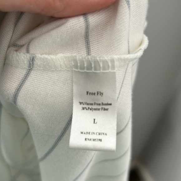 Free Fly Dockside Bamboo White & Gray Striped Dress - Picture 4 of 5